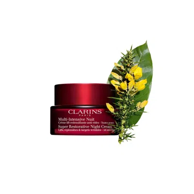 Clarins Super Restorative Night Anti Aging Face Cream In White