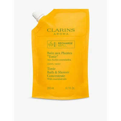 Clarins Tonic Bath And Shower Concentrate - Cleansing Gel Body Wash With Essential Oils 6.7 Oz. Refill