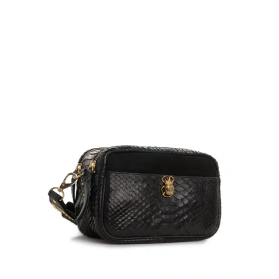 Claris Virot Lily Mixed Leather Shoulder Bag In Black