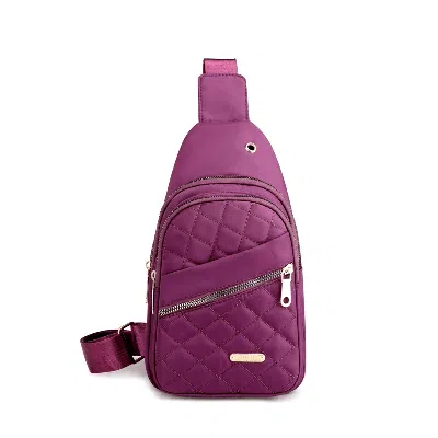 Clarissa Quilted Sling Bag In Purple