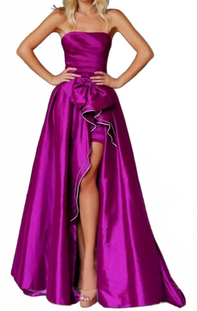 Clarisse 2-in-1 Cocktail Dress In Plum In Purple
