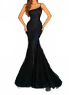 Clarisse Asymmetrical One Side Shoulder Dress In Black