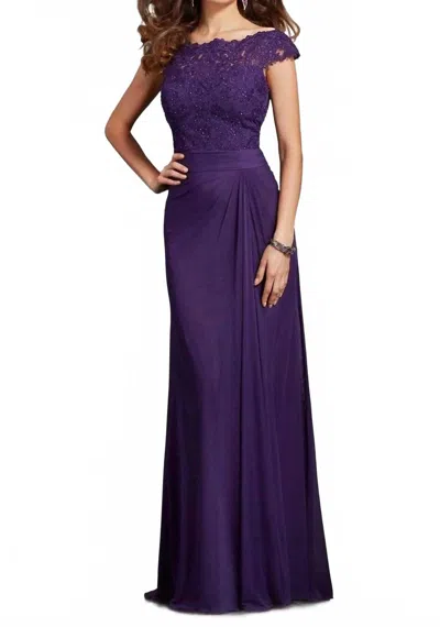 Clarisse Cap Sleeve Sheath Formal Dress In Purple