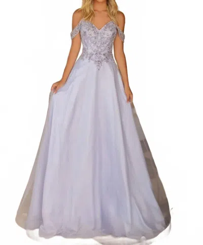 Clarisse Chiffon A-line Dress In Lilac In Purple