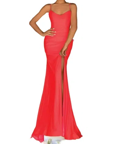 Clarisse Evening Maxi Gown In Red
