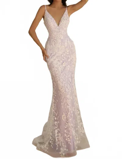 Clarisse Evening Maxi Gown In Red In Pink