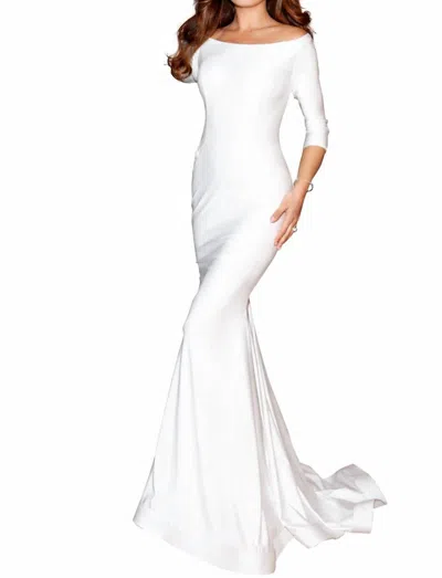 Clarisse Off-shoulder Mermaid Gown In Off White
