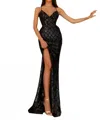 Clarisse Sequined Mermaid Gown In Black