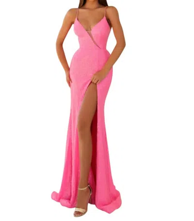 Clarisse Sparkly Mermaid Prom Dress In Bubblegum