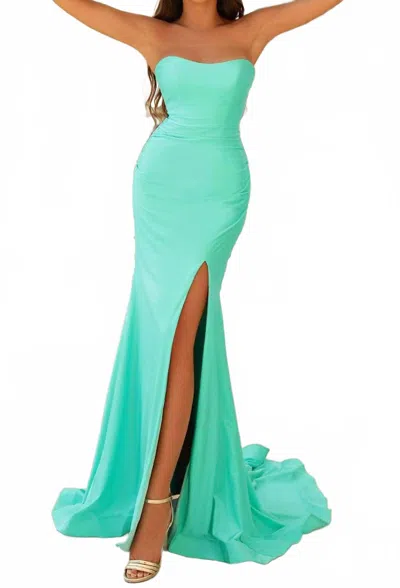 Clarisse Strapless Mermaid Prom Dress In Jade In Green