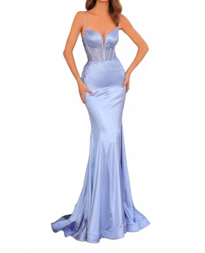 Clarisse Women's Formal Dress In Smoke Blue