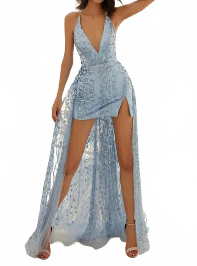 Clarisse Women's Glitter Dress In Powder Blue