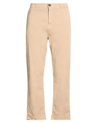 Clark Man Pants Beige Size 36 Cotton, Elastane In Sand