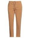 Clark Man Pants Camel Size 34 Cotton, Elastane