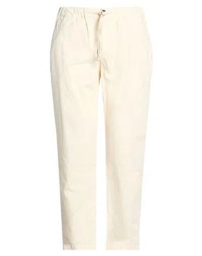 Clark Man Pants Cream Size 38 Cotton, Linen, Elastane In Neutral