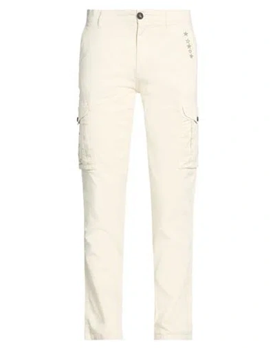 Clark Man Pants Ivory Size 32 Cotton, Elastane In White