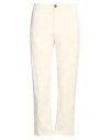 Clark Man Pants Ivory Size 36 Cotton, Elastane In White
