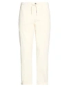 Clark Man Pants Ivory Size 38 Cotton, Elastane In White