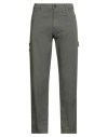 Clark Man Pants Military Green Size 32 Cotton, Elastane In Brown