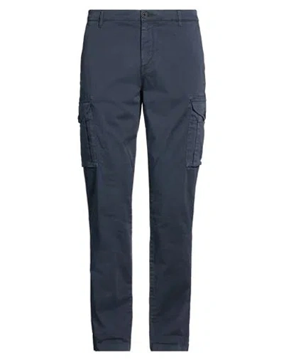 Clark Man Pants Navy Size 36 Cotton, Elastane In Blue