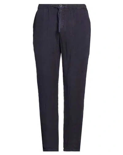 Clark Man Pants Navy Size 36 Linen In Blue