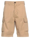 Clark Man Shorts & Bermuda Shorts Camel Size 30 Cotton, Elastane In Beige