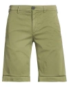 Clark Man Shorts & Bermuda Shorts Military Green Size 36 Cotton, Elastane