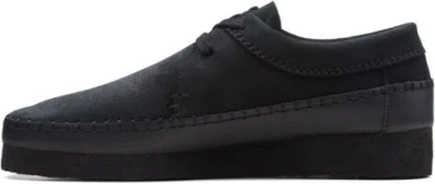 Pre-owned Clarks - Mens Weaver Shoe Black In Gray