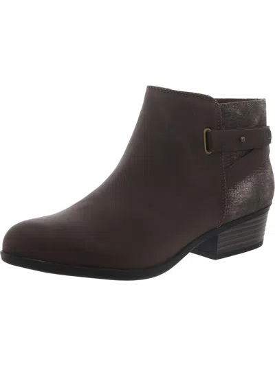 Clarks Addiy Gladys Womens Leather Block Heel Ankle Boots In Brown