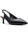 Clarks Adela Leather Slingback Pump In Black