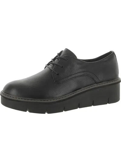 Clarks Airabell Tye Womens Leather Metallic Oxfords In Black