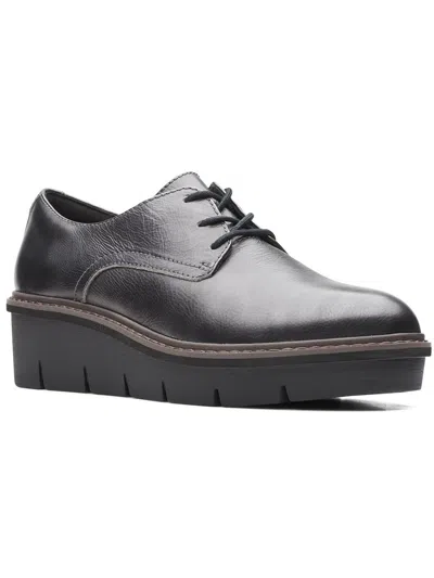 Clarks Airabell Tye Womens Leather Metallic Oxfords In Grey