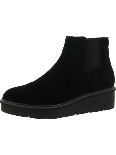 Clarks Airabell Womens Zipper Slip On Wedge Boots In Black