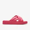 Clarks Alda Glide Leather Sandal In Pink