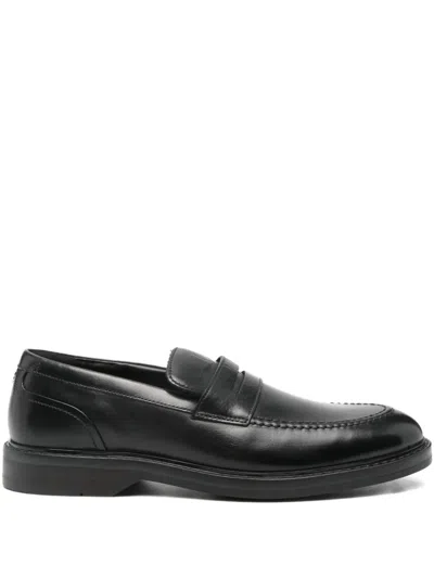 Clarks Aldwin Penny-strap Loafers In Black