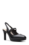 Clarks Women's Ambyr 2 Grace Slingback Platform Pumps In Black Leather
