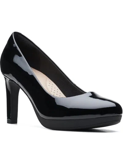 Clarks Ambyr Joy Womens Patent Slip On Platform Heels In Black