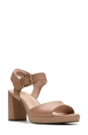 Clarks ® Ambyrlyn Faye Sandal In Warm Beige Leather