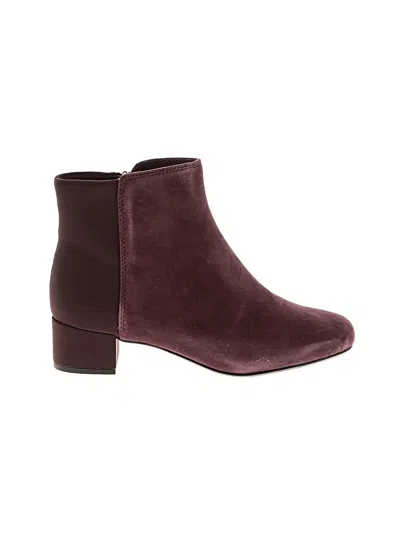 Pre-owned Clarks Ankle Boots In Burgundy