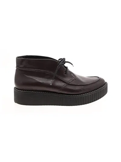 Pre-owned Clarks Ankle Boots In Burgundy