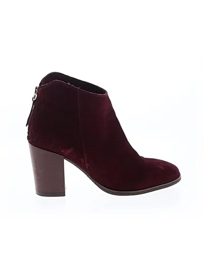 Pre-owned Clarks Ankle Boots In Burgundy
