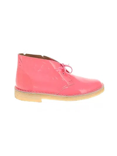 Pre-owned Clarks Ankle Boots In Pink