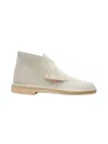 Clarks Ankle-length "off White Suede" Desert Boots