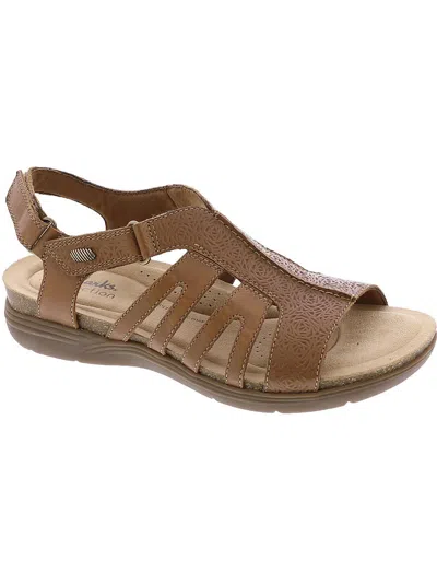 Clarks April Belle Womens Leather Casual Strappy Sandals In Multi
