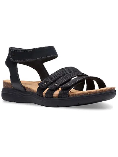 Clarks April Dove Womens Leather Cushioned Footbed Slingback Sandals In Black
