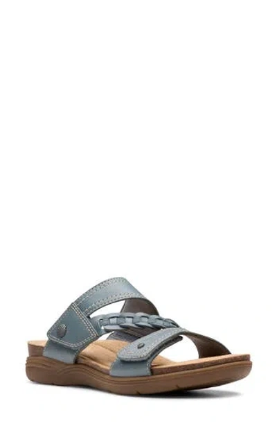 Clarks ® April Raelyn Slide Sandal In Blue