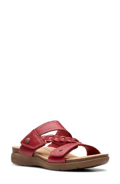 Clarks ® April Raelyn Slide Sandal In Red