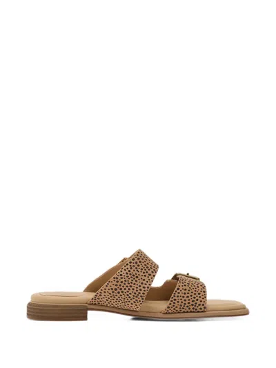 Clarks Ariany Bay Buckle-fastening Leopard-print Sandals In Brown