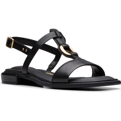 Clarks Ariany Sling Leather Sandal In Black
