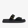 Clarks Aristella Buckled Platform Sandals In Black